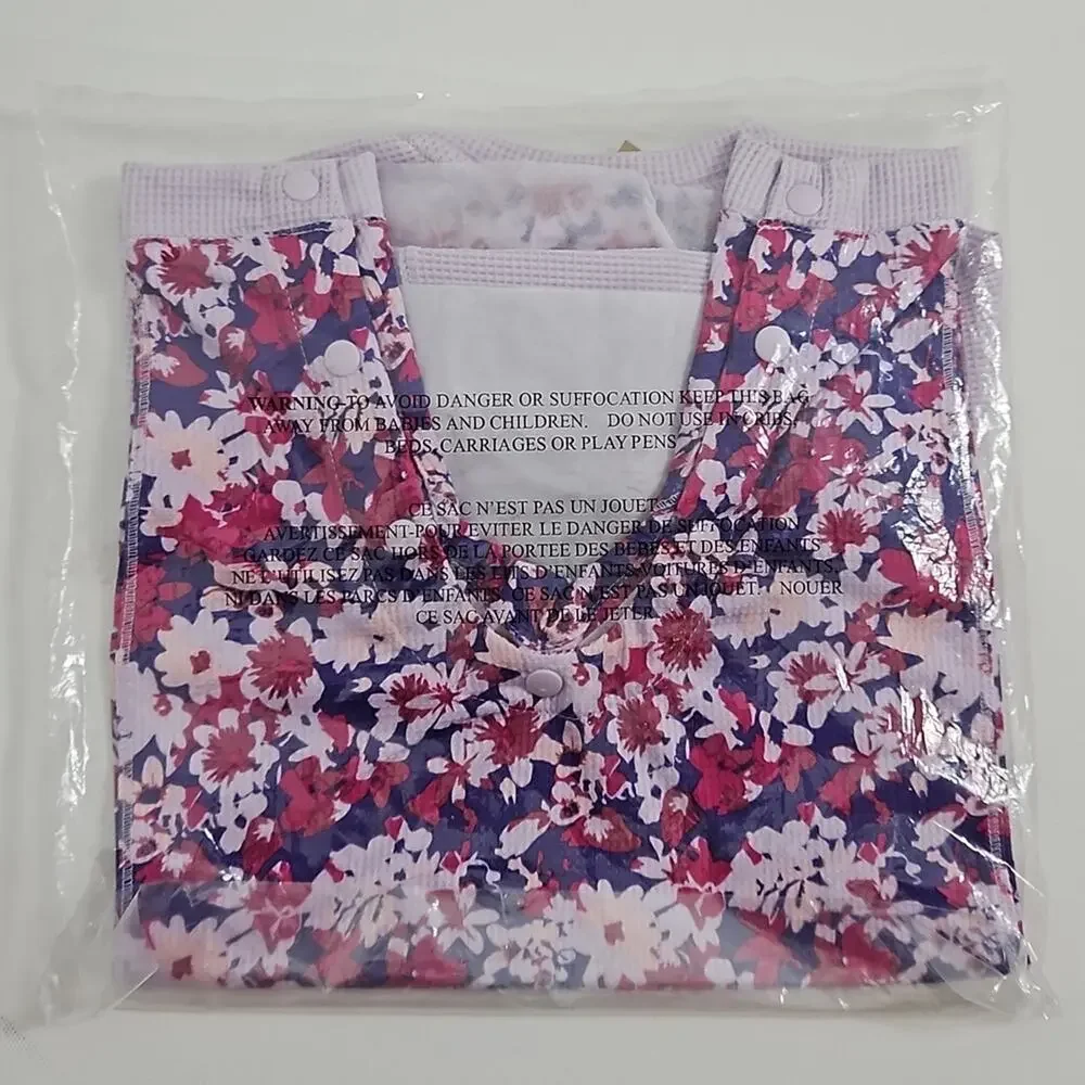 The North Face Baby Waffle Base Layer One‎ Piece Coverall Purple Floral 3-6 M